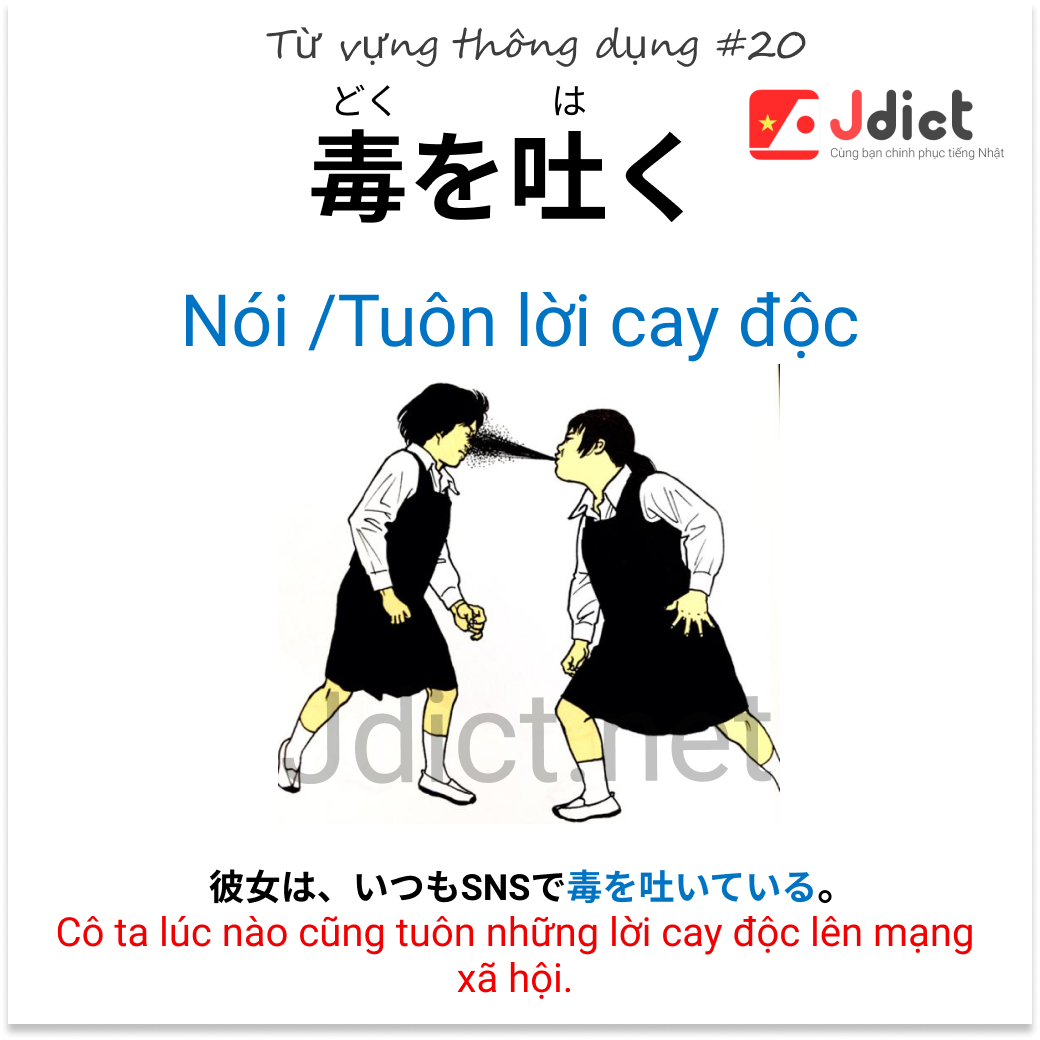 Từ Vựng Thong Dụng 毒を吐く Jdict Blog